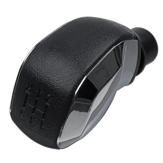Pommeau Levier Vitesse 5 Vitesses Pour Peugeot 208/308 Et Citroën C3/C4 - Similicuir Avec Base Chrome