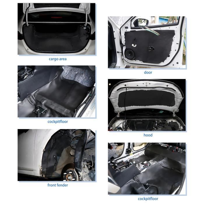 27pcs Tapis Isolant Thermique Et Insonorisant 10mm Pour Voiture - Mousse Aluminium 50x30cm - Capot, Porte, Coffre