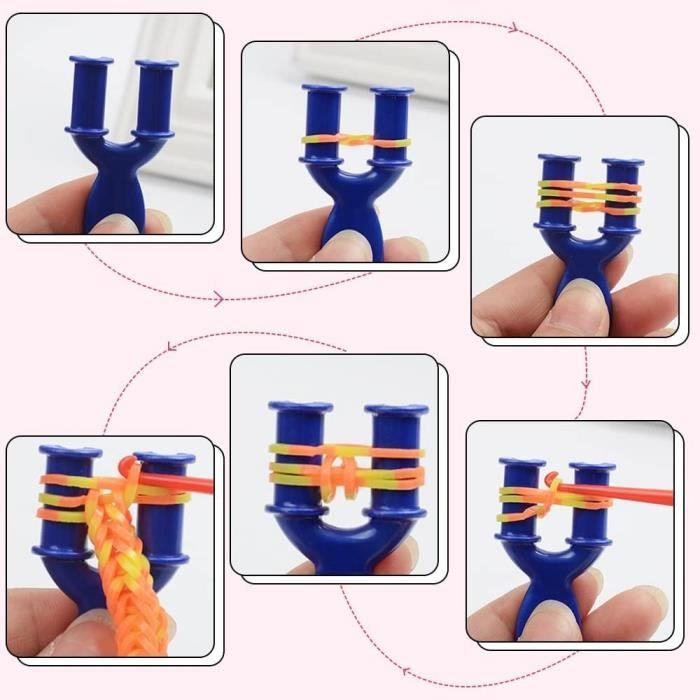 Métier à Tisser CRAZE LOOPS – Kit 600 élastiques + 30 Fermoirs – Création De Bracelets Pour Enfants