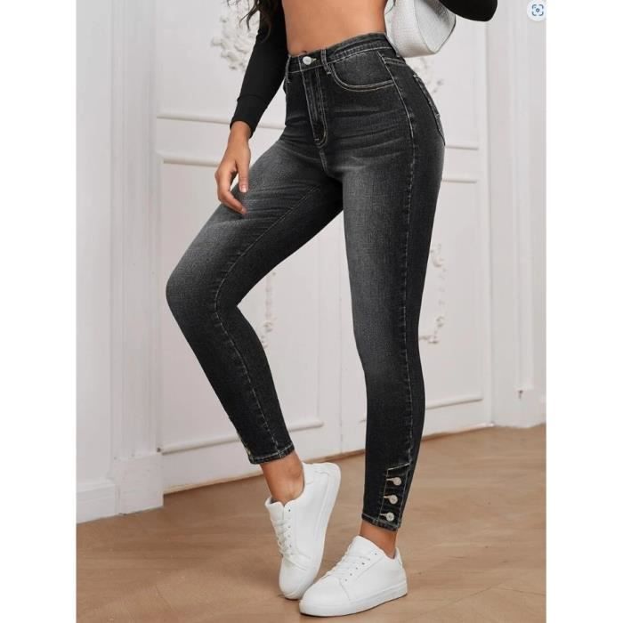 Jean Skinny Veste En Jean Noir TrouÃ© Jean Noir Troué Femme Taille