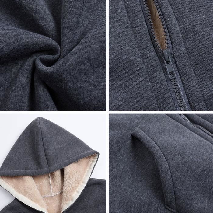 Veste Polaire Sweat à Capuche Zippée Pour Femme - Coupe Oversize Décontractée, Avec Cordon De Serrage Et Poches | Matière Douce En Polyester - 9