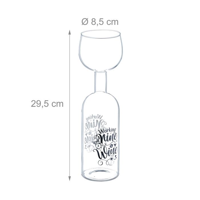 Bouteille Avec Verre Intégré 750 Ml - Verre En Forme De Bouteille, Inscription 'Wine Not?' - Cadeau Original Pour Amateurs De Vin - 6