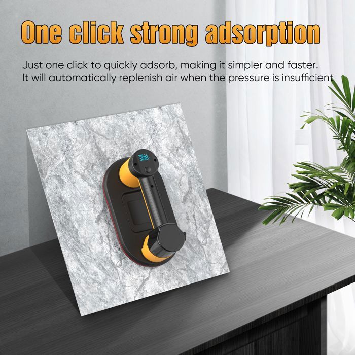 Ventouse électrique 300 Kg - Double Moteur - Batterie 4000 MAh - Pour Carrelage, Verre, Marbre Lisse