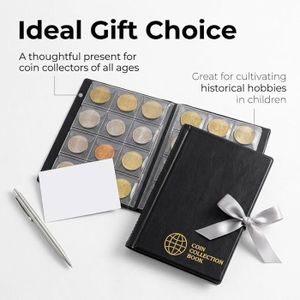 Uncle Paul Pages pour porte-monnaie – 30 compartiments de pièces standard avec 9 trous pochettes de collecte pour pièces de monnaie 5 feuilles CS03530