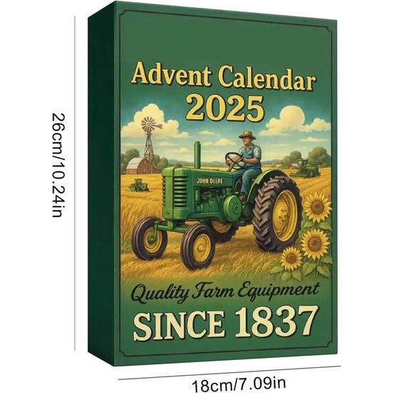 Calendrier De L'Avent 2025 Équipements Lourds – 24 Miniatures Métalliques – Tracteurs Et Machines – Compte à Rebours De Noël Pour Enfants Et Collectionneurs