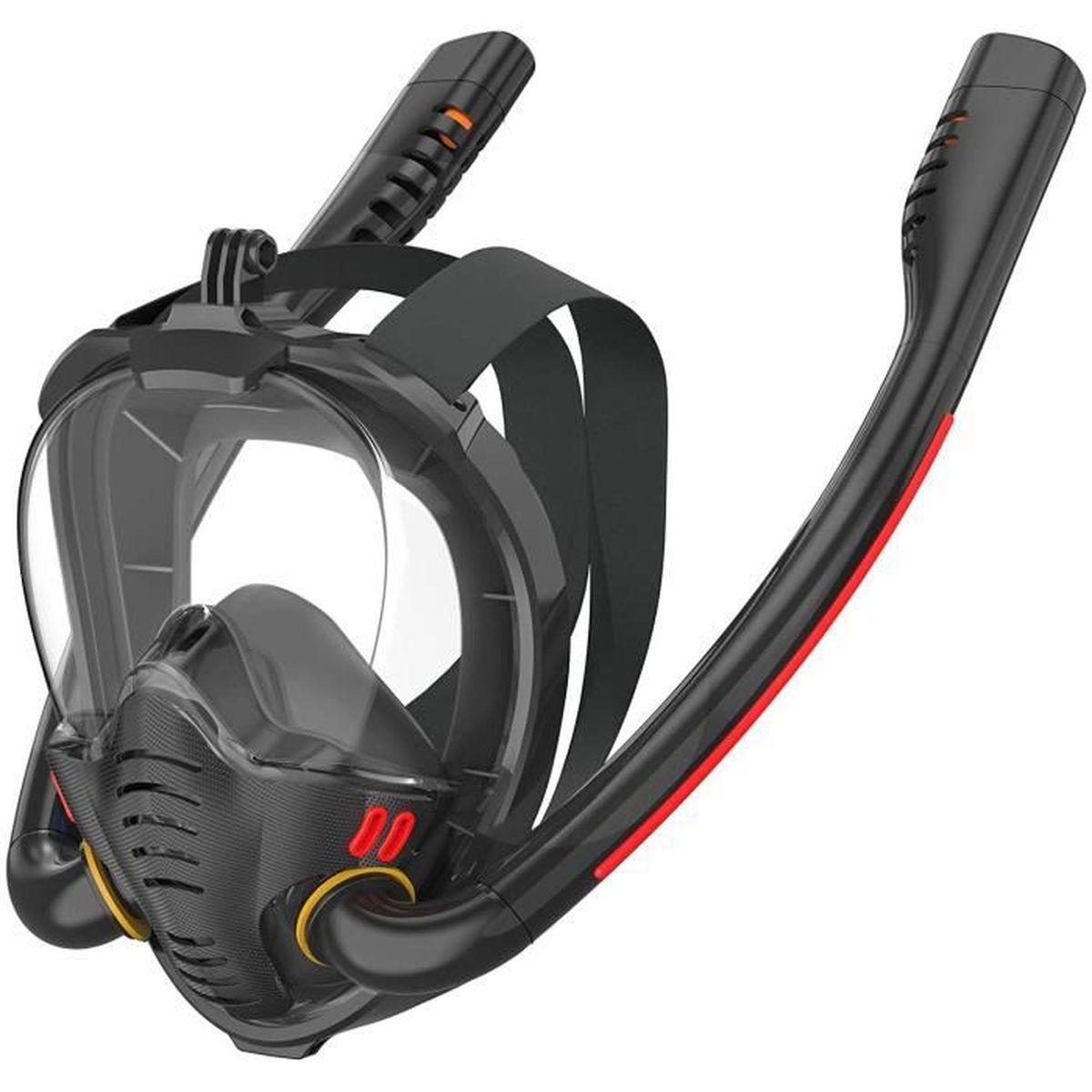 Masque De Plongée Plein Visage Lamker - Vision Panoramique 180° Anti-Buée Anti-Fuite Avec Support Caméra Pour Snorkeling Adultes