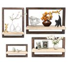 TTLIFE 4Pcs étagères murales flottantes décoratives, Étagère murale décorative en bois, pour Salle de Bain, Salon, Cuisine, Chambre