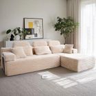 PATBRELA Canapé d'angle réversible avec méridienne, canapé modulairee dossier haute, canapé-lit à assise profonde sans assemblage beige