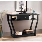 GIANTEX Console Meuble Entrée avec Tiroir et 3 Étages de Rangement,Table d’Appoint,Table d’Entrée/Salon/Chambre,120x30x81 CM,Noir