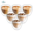 FOOTIER 6pcs Tasse à Expresso à Double Paroi, Tasse A Cafe, Tasse Double Paroi, 80ml, Tasses à Moka, Verres Thermiques à Effet Flottant