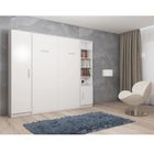 INSIDE 75 Composition armoire lit escamotable SMART-V2 blanc mat Couchage 140cm 2 colonnes rangements - Inside75