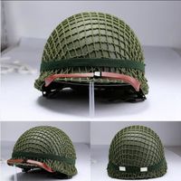 Avec couverture - Réplique De Casque Vert De L'armée Américaine M1, Réglable Avec Filet-toile,équipement En A