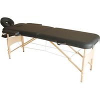 HOMCOM Lit/Table de Massage cosmetique Pliable en Bois 2 Zones Noir