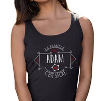 Adam | La famille c'est sacré | Débardeur Femme nom collection design réunion familiale - T-shirt sans manche Collection génération 