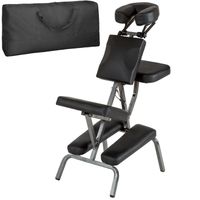 TECTAKE Chaise de Massage pliante Rembourrage épais - Noir + Sac de Transport