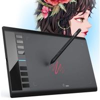 UGEE M708 Tablette Graphique 10x6 Pouces Ultra-mince avec Stylet sans Pile 8192 Niveaux de Pression et 8 Raccourcis pour Dessiner