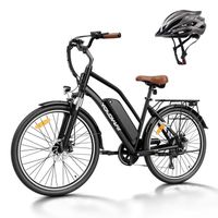 Vélo électrique 26" YOLOWAY - 519W 36V 12.5Ah VTT Électrique -Noir-Shimano 7 vitesses - Batterie Amovible - E BIKE + Casque Gratuit