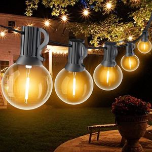 GUIRLANDE D'EXTÉRIEUR Guirlande Guinguette 9M 30ft G40 Guirlande Lumineuse Exterieure avec E12 15+1 Ampoules LED IP45 Imperméable Blanc Chaud Déco[m2615]