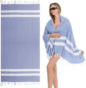 SERVIETTE DE PLAGE Grande Serviette De Plage 180 * 100Cm Serviette De Plage 100% Coton Serviette De Bain Avec Gland Pour Hammam Plage/Sauna/S[J5533]