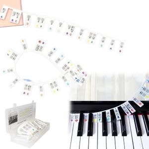 Autocollants pour clavier de piano 61 touches, étiquette à bande de notes,  pour piano grand/droit/