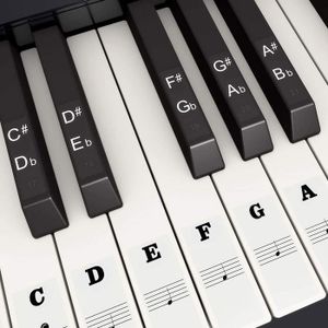 Clavier de piano amovible, étiquettes de partition, en silicone pour  débutants, instructions (français non garanti), clavier de piano  réutilisable, autocollants pour partitions, pour 88