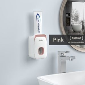 PORTE ACCESSOIRE Accessoires salle de bain,Distributeur automatique de dentifrice, support mural porte brosse à dents, presse - Type A classic pink