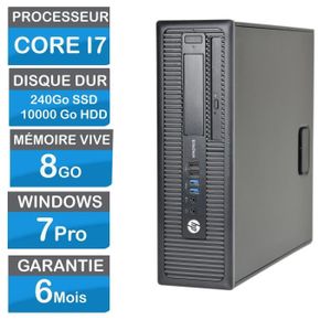 UNITÉ CENTRALE  Hp EliteDesk 800 G1 SFF Core i7-4770 3.40GHz - HDD