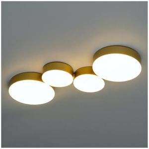 PLAFONNIER Plafonnier moderne doré 4 spots lumineux LED - Skavi