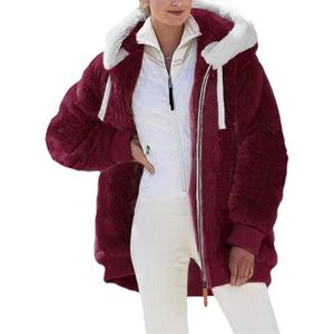 MANTEAU - CABAN Femmes Manteau Veste en Peluche Parka Fausse Manch