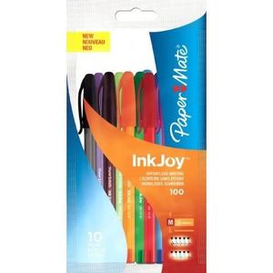 Paper Mate stylo bille InkJoy 100 avec capuchon, blister de 4 pièces en  couleurs assorties fun