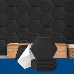 Lot de 12 panneaux acoustiques - Auto-adhésifs - Avec absorbeur de bruit -  De forme hexagonale - Haute densité 