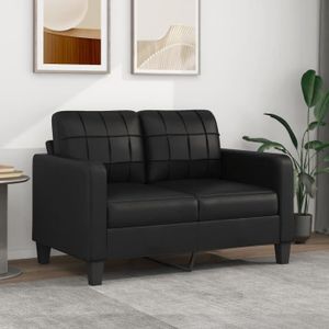 CANAPÉ FIXE Divan - Sofa Moderne Canapé à 2 places - Noir 120 cm Similicuir 22Kg, FR2023