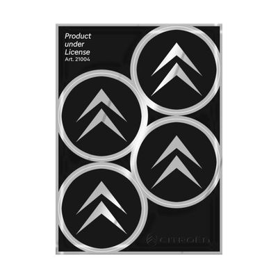 Autocollants Roues Citroën - Pack De 4 Logos Chromés 48 Mm, Rouge Officiel