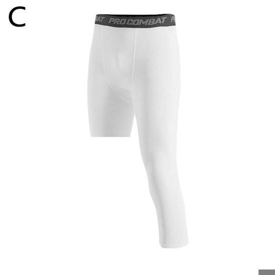 Pantalon de compression une jambe pour homme,collants de basketball,polyester,couche de base