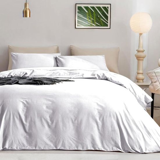 Parure De Lit Queen Size En Microfibre Douce Avec Dentelle Au Crochet - Drap Plat, Drap-housse Profond (35,6 Cm) Et 2 Taies D'oreiller - Blanc/Rouge