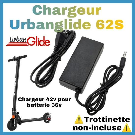 Chargeur 42v pour batterie 36v Urbanglide RIDE XS pour trottinette /!\/!\  n'est pas compatible avec toute les trottinettes Urbangl - Cdiscount Auto