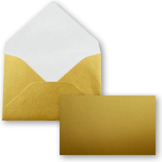 Lot 25 Cartes Pliantes Carrées 15x15cm Avec Enveloppes - Jaune Miel