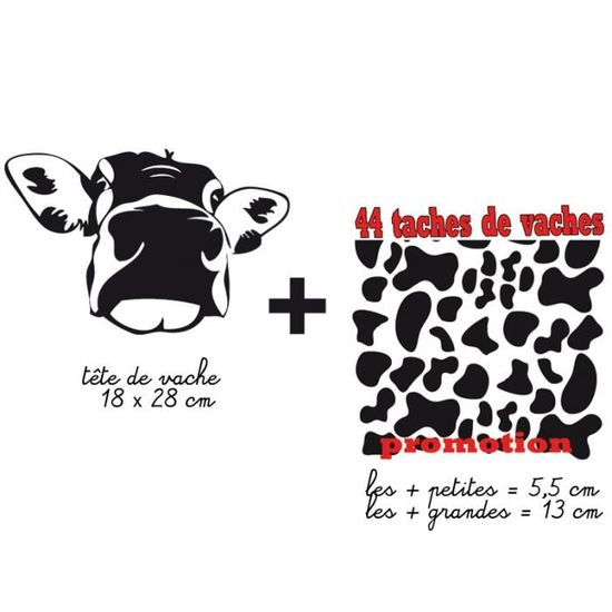 Stickers Autocollant Tete De Vache Et 44 Taches Achat Vente Stickers Cdiscount