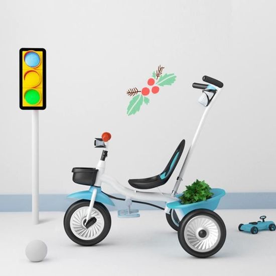 5 En 1 Tricycle Bébé Evolutif Avec Putter Parentale, Draisienne Vélo Bébé Avec Siège Réglable
