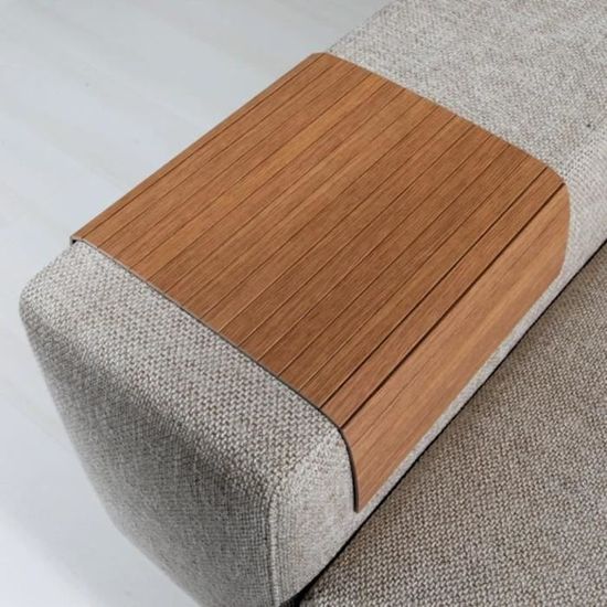 Plateau Pliable Pour Canapé En Bois - Accoudoir Portable, Blanc, 42x24 Cm, Facile à Ranger
