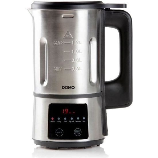 Blender Chauffant Inox DOMO - 1,2 L, 6 Programmes, 800W