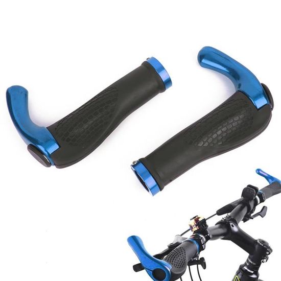 Paire Poignées VTT 160mm Antidérapantes - Caoutchouc Dense Ergonomique - Compatible Guidon 22mm - Pour Vélo/trottinette
