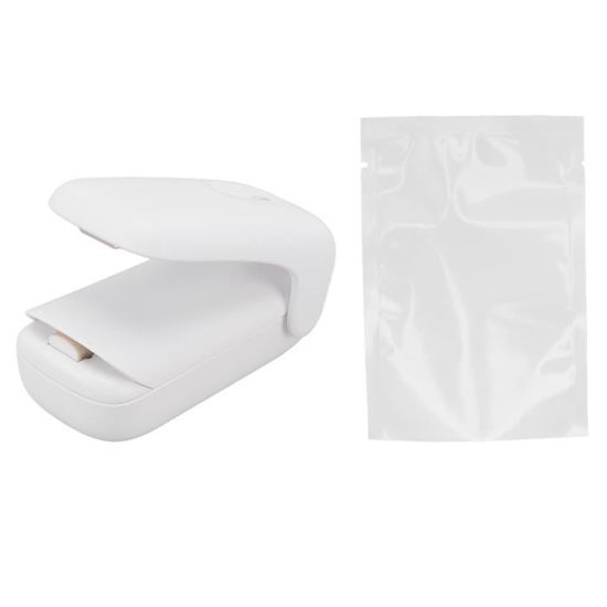 Mini scellant de sac, scellant à chaud 2 en 1 avec cutter et aimant, mini sac à main rechargeable USB-C