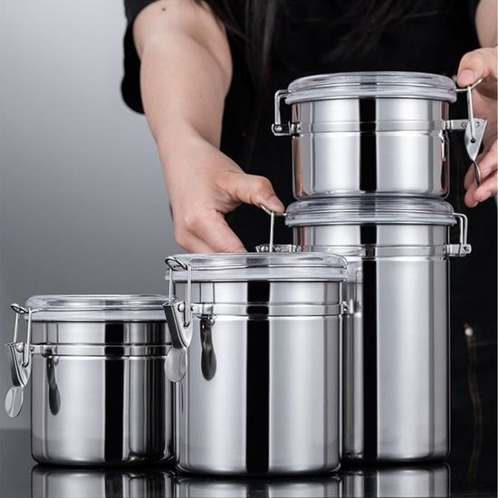 Boîtes De Rangement Alimentaires Hermétiques 5,5L + 1,2L - Transparentes, Empilables Avec Doseur - Pour Riz, Pâtes, Farine, Croquettes