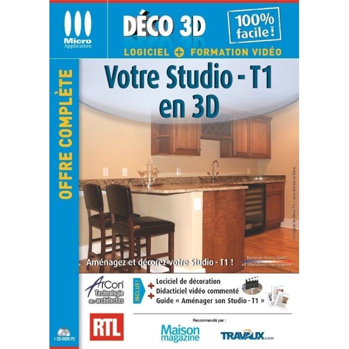 Micro Application Votre Studio T1 En 3D / Logiciel PC Cd-Rom