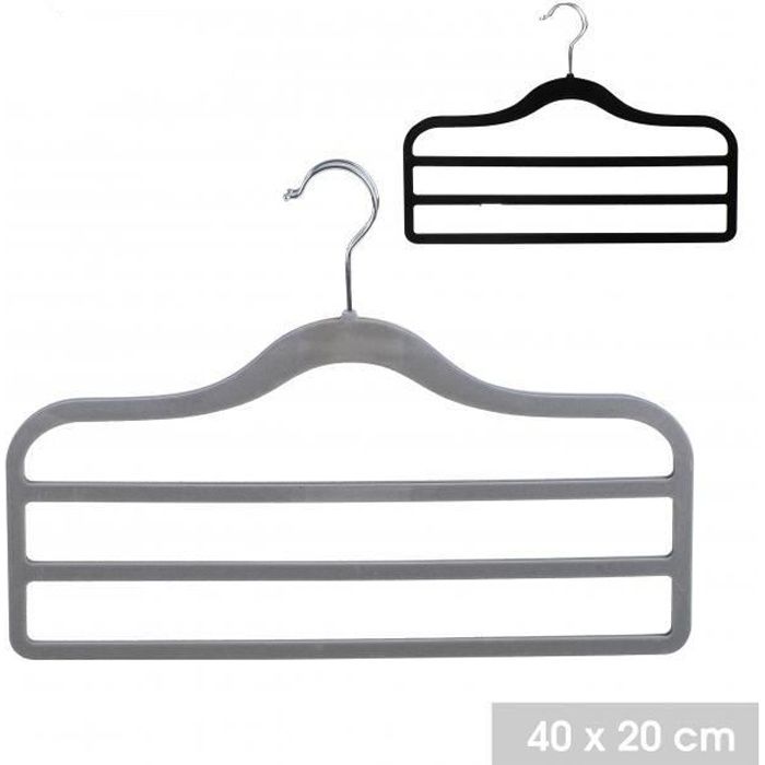 Lot 4 Cintres à linge Velours 3 Barres pour Pantalon Rangement Dressing