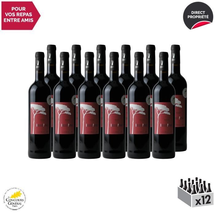 Cévennes Merlot Rouge 2019 - Lot de 12x75cl - Roque Penat - Vin IGP Rouge de la Vallée du Rhône - Médaille d'Or Concours Agricole