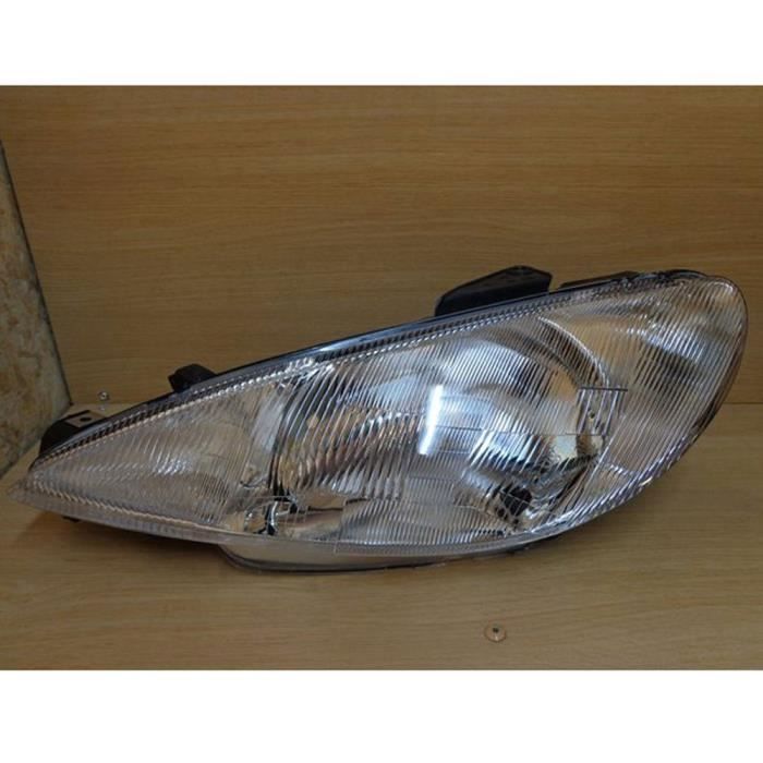 Optique, phare avant gauche conducteur Peugeot 206 modèle H4 réglage électrique