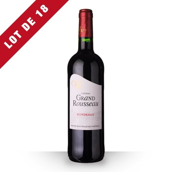 18x Château Grand Rousseau 2016 AOC Bordeaux - 18x75cl - Vin Rouge