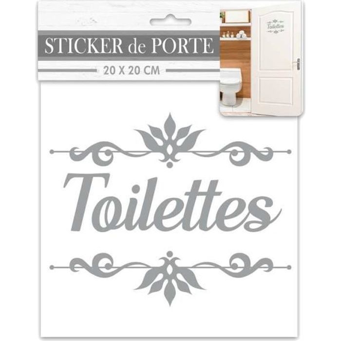 Sticker decoratif de porte TOILETTES